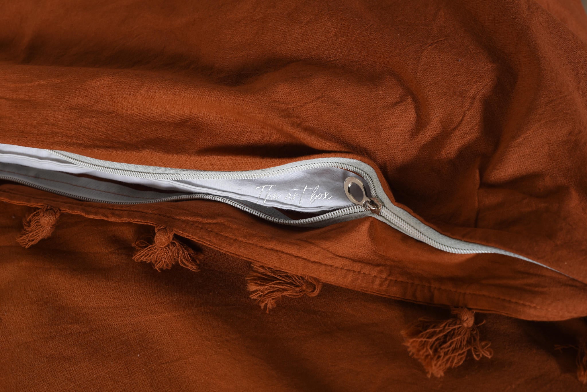 Rust Linen Duvet Cover and Pillow Set