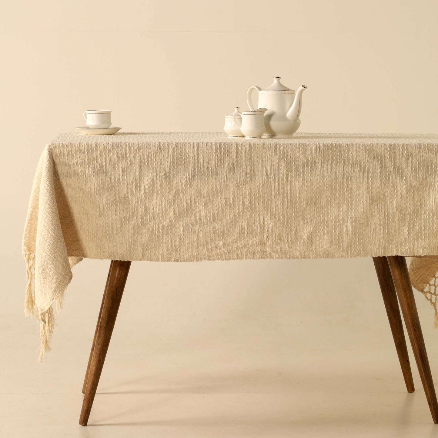 Beige Cotton Tablecloth