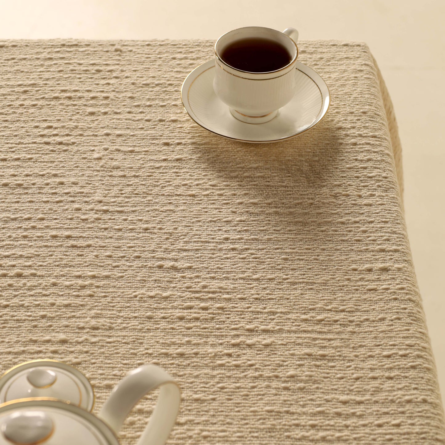 Beige Cotton Tablecloth