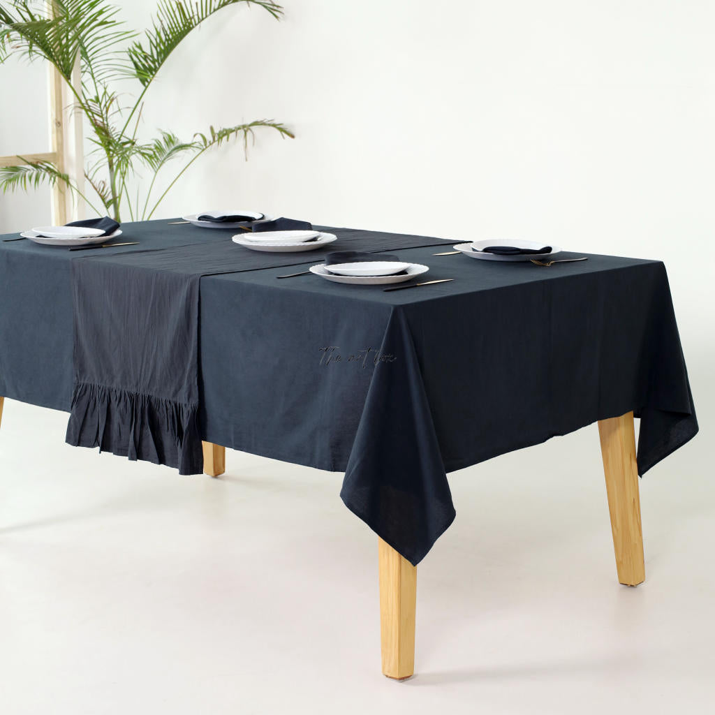 Black Cotton Tablecloth