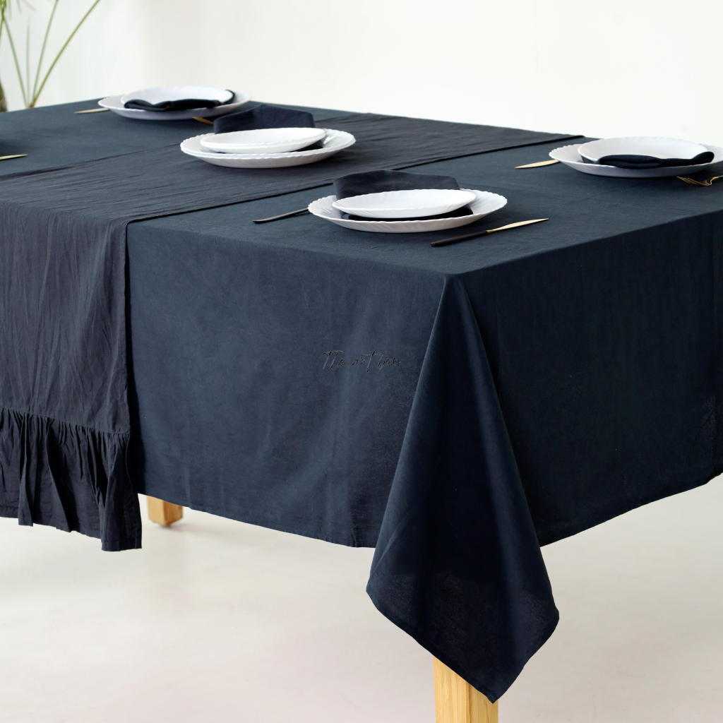 Black Cotton Tablecloth