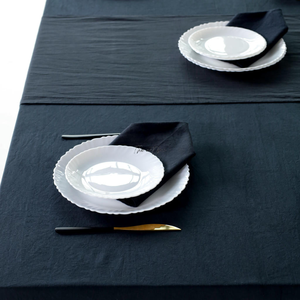 Black Cotton Tablecloth