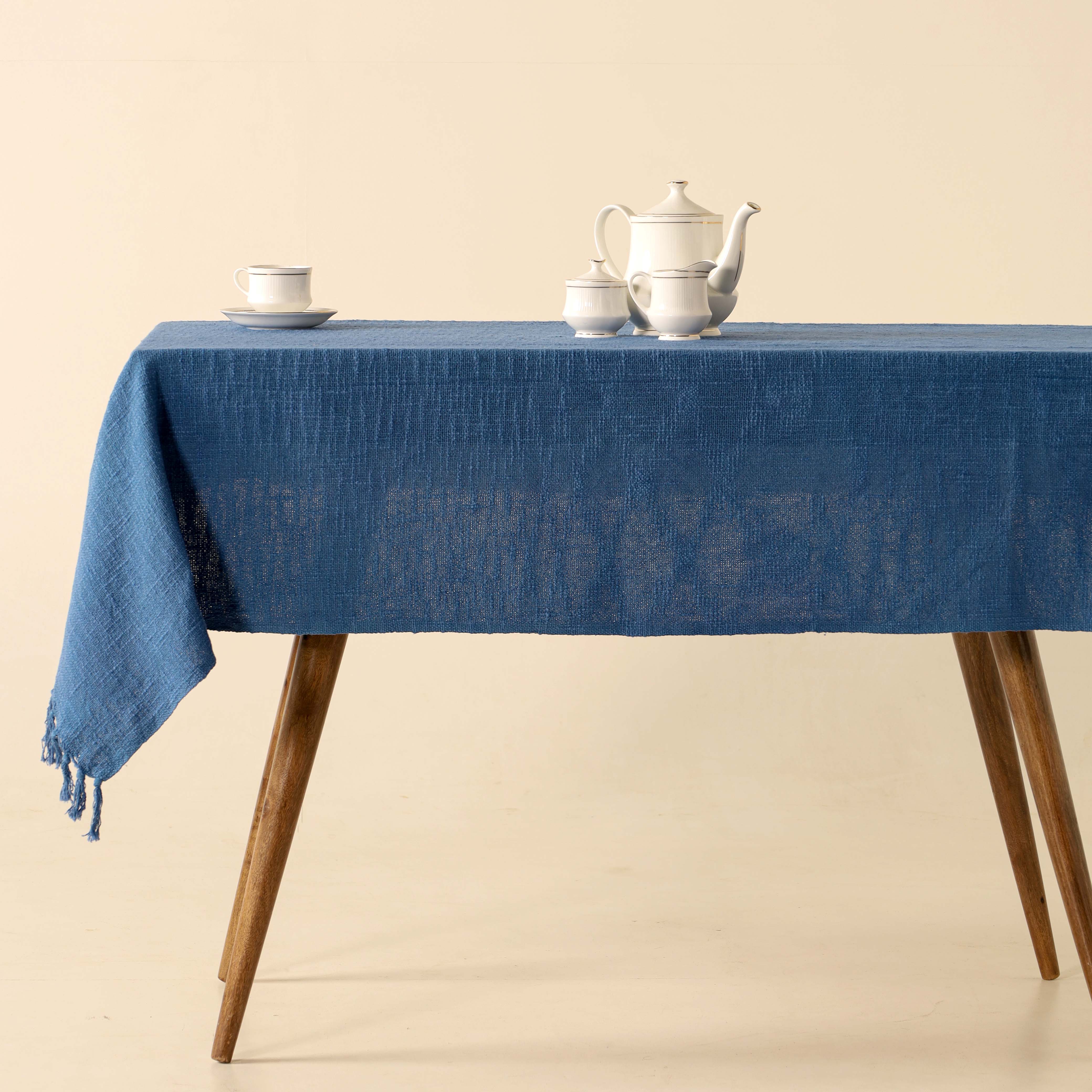 Blue Cotton Tablecloth