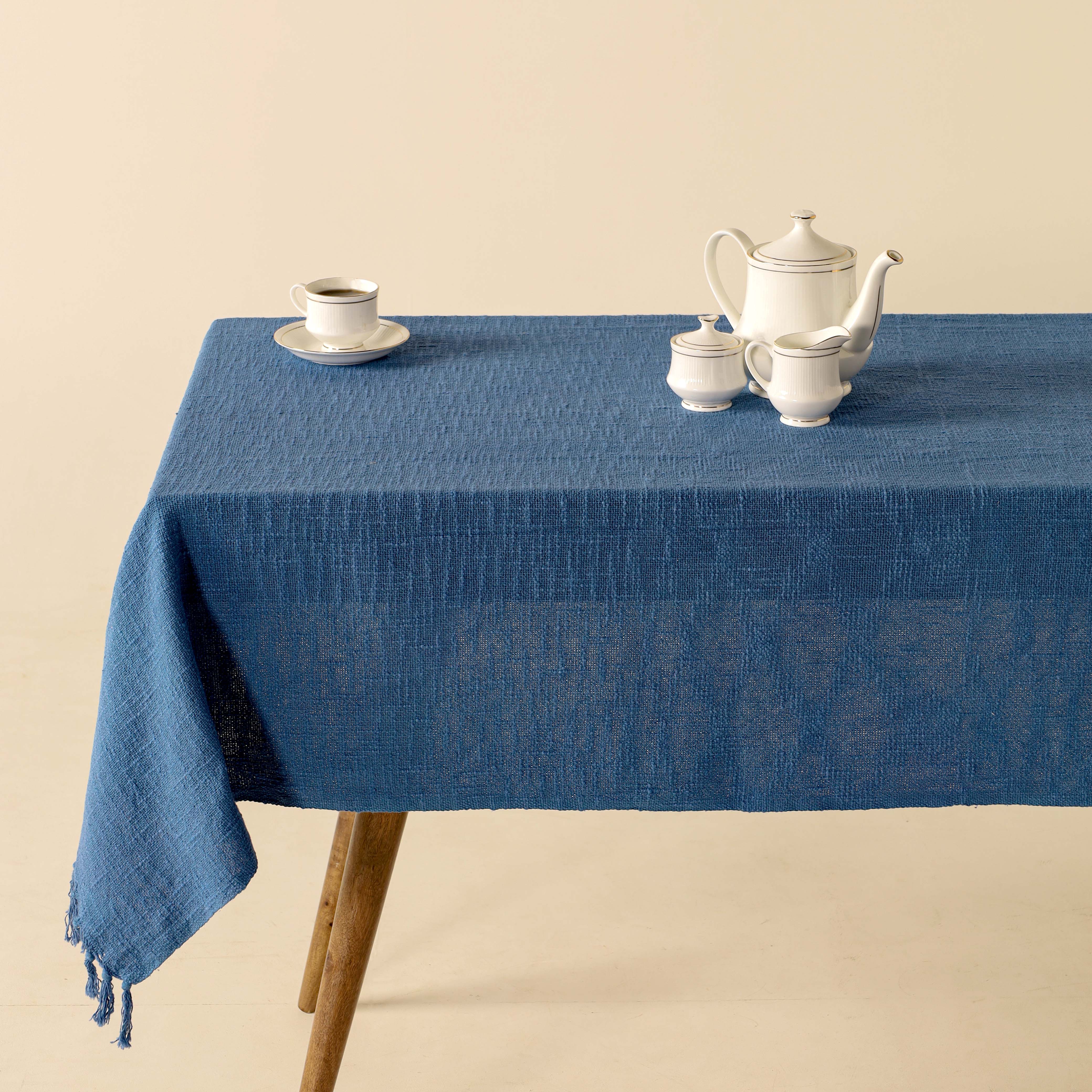 Blue Cotton Tablecloth