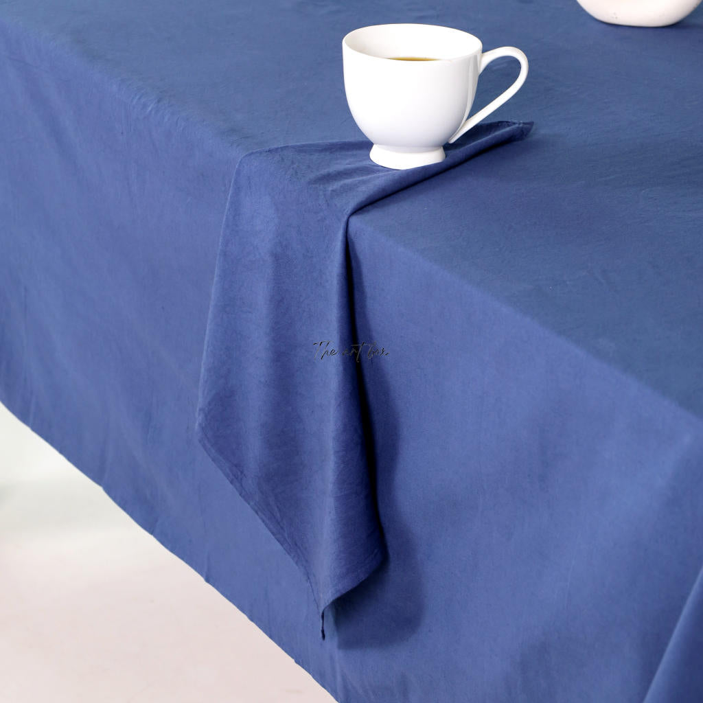 Ocean Blue Cotton Tablecloth