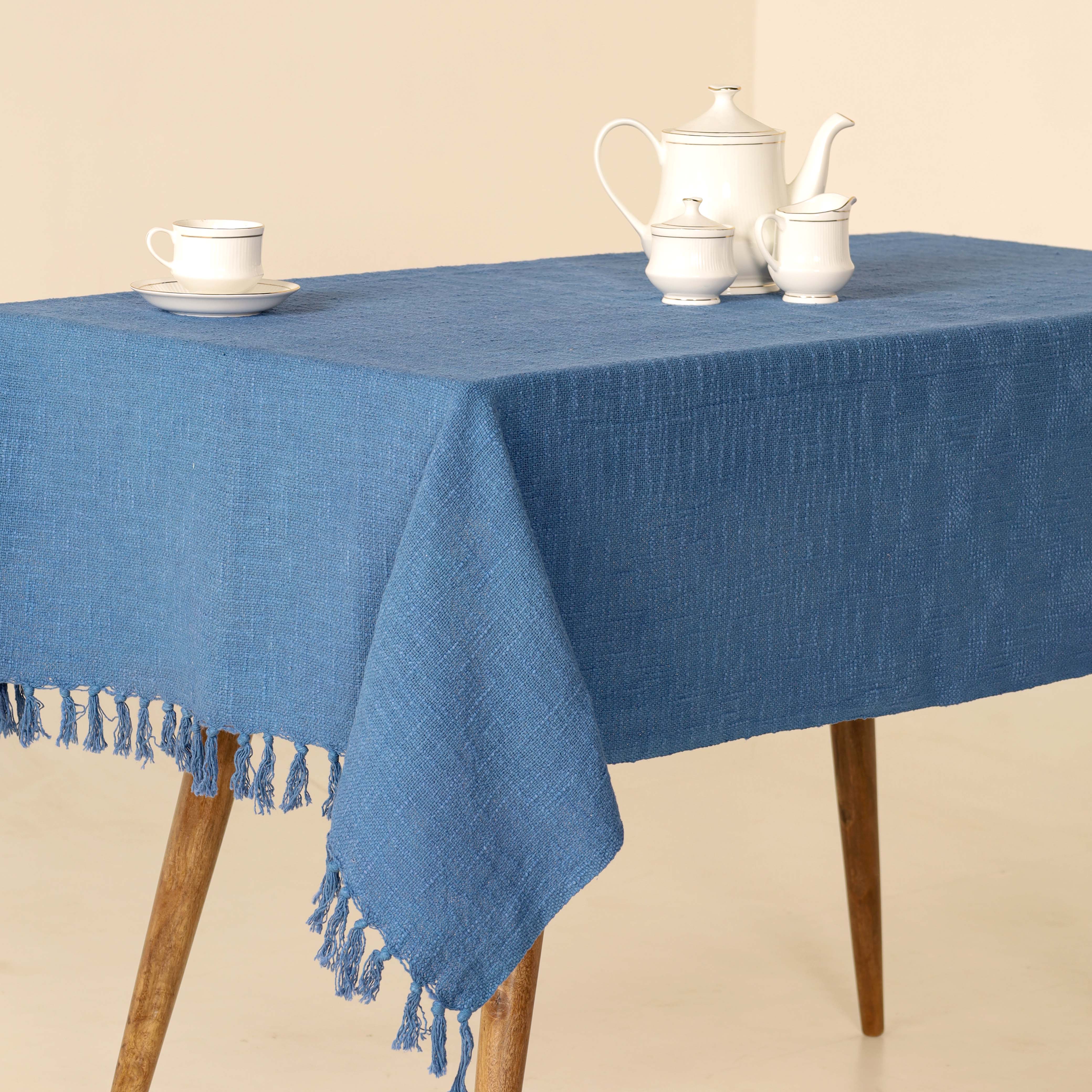 Blue Cotton Tablecloth