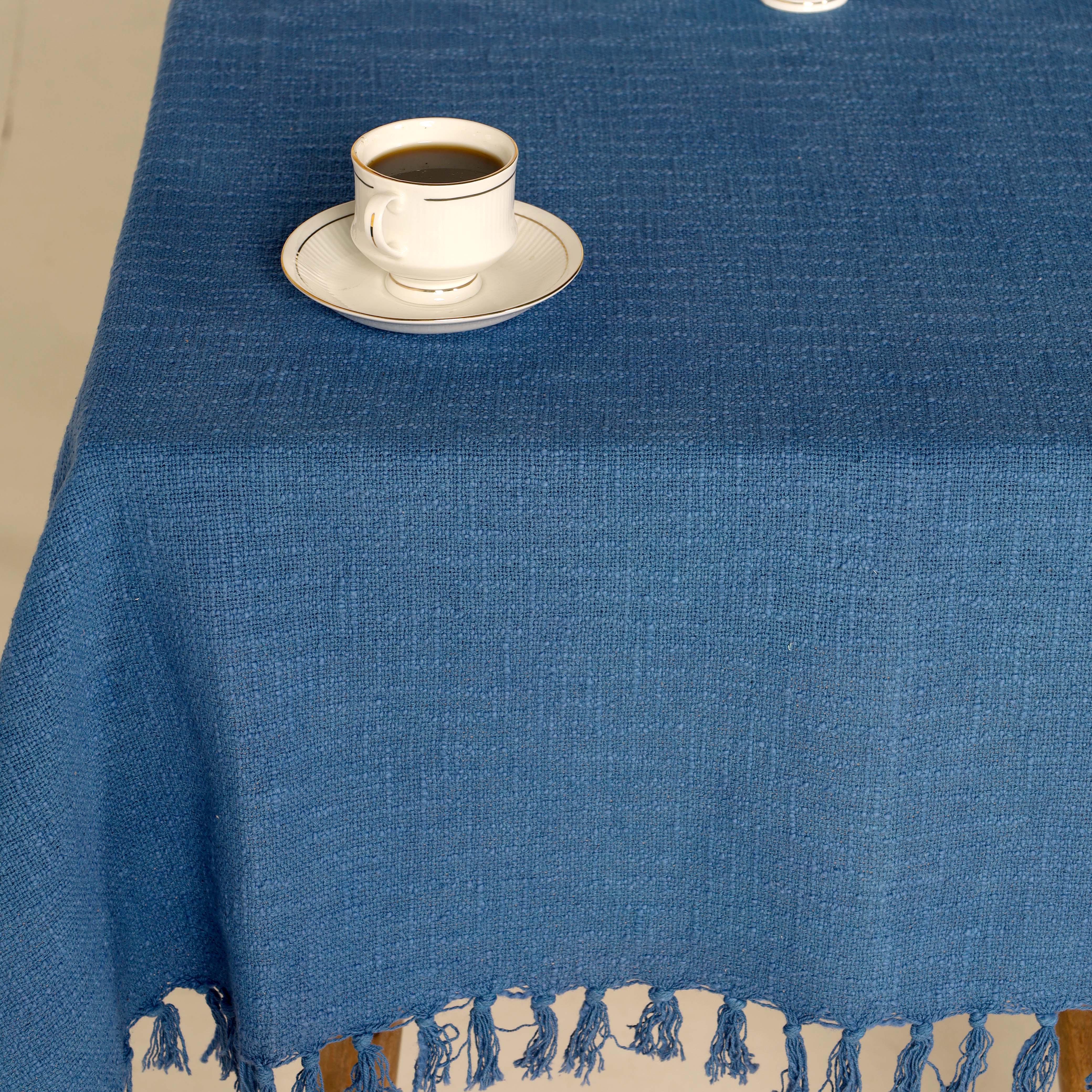 Blue Cotton Tablecloth