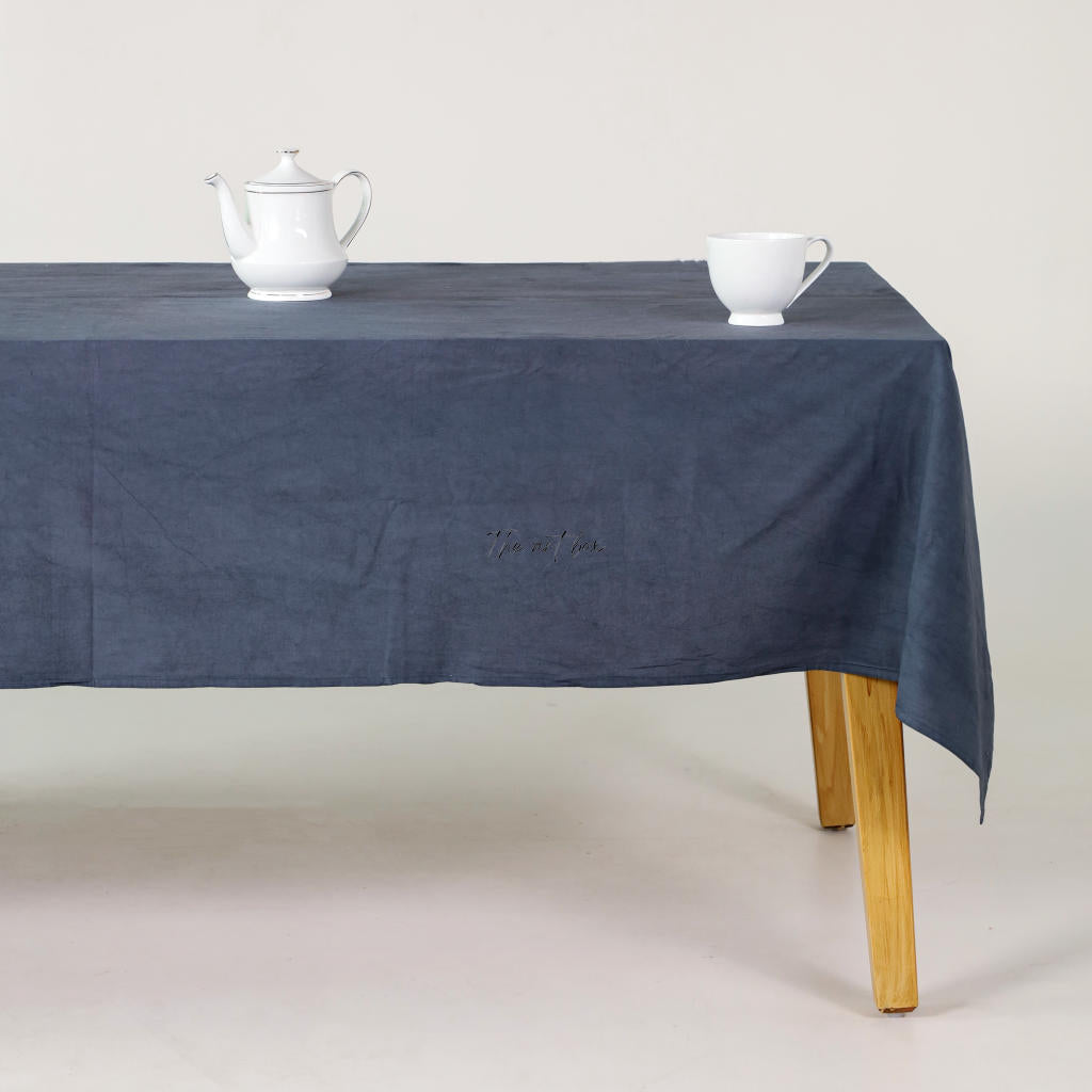 Midnight Blue Cotton Tablecloth