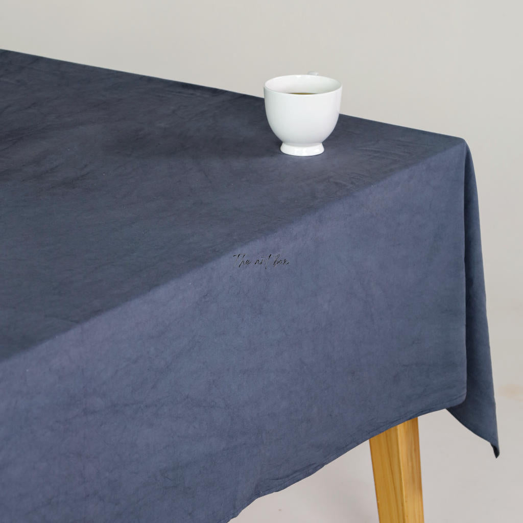 Midnight Blue Cotton Tablecloth