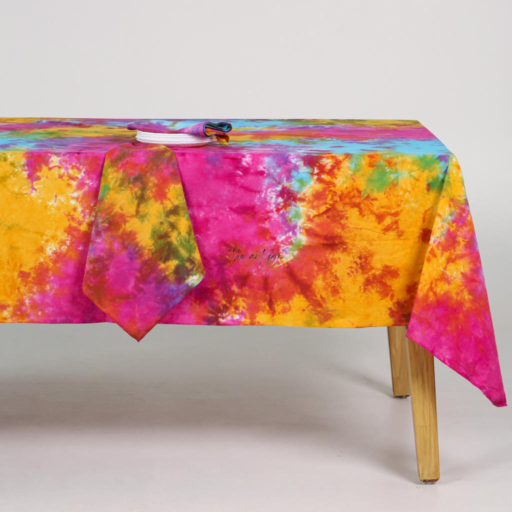 Multicolor Tie-Dye Tablecloth
