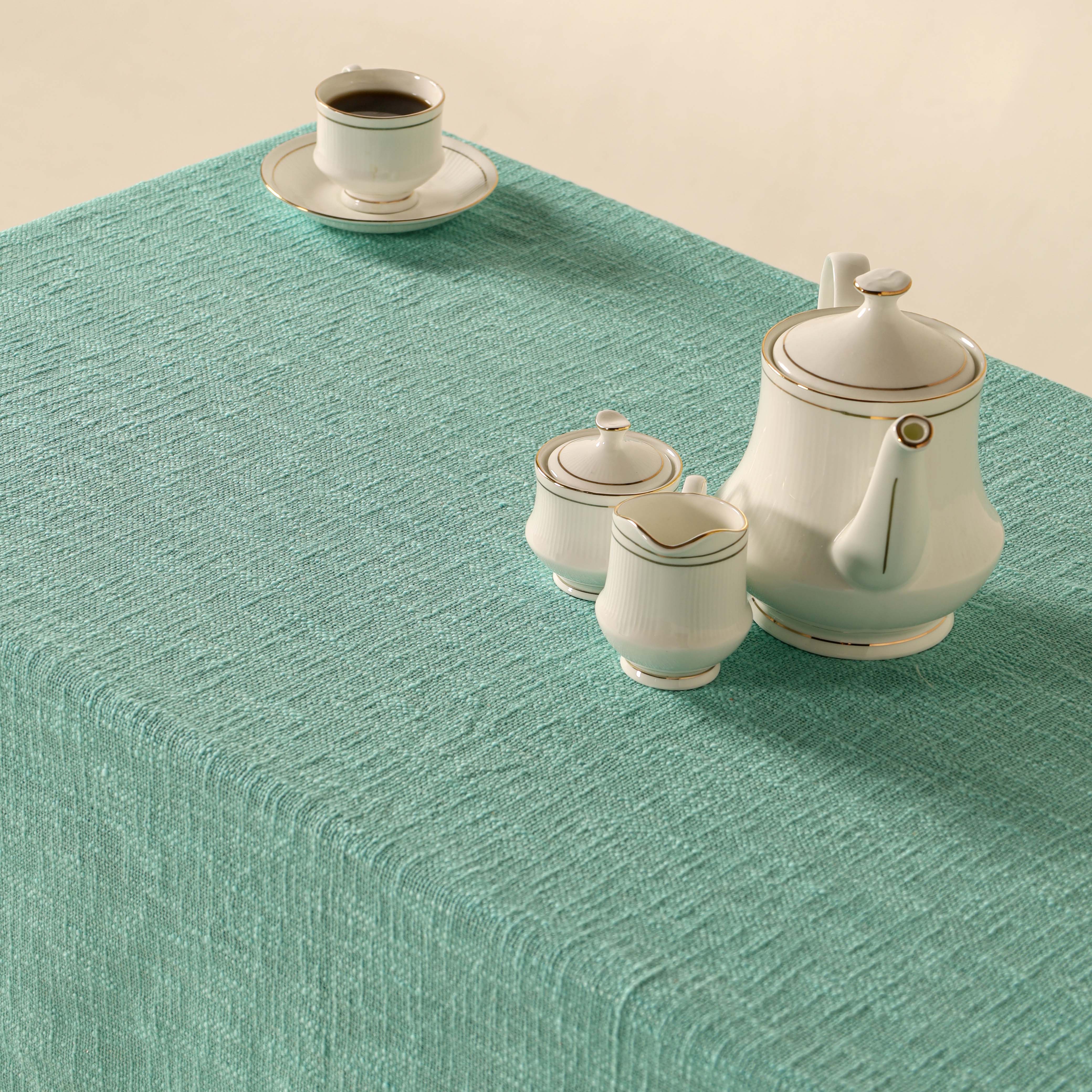 Sea Blue Cotton Tablecloth