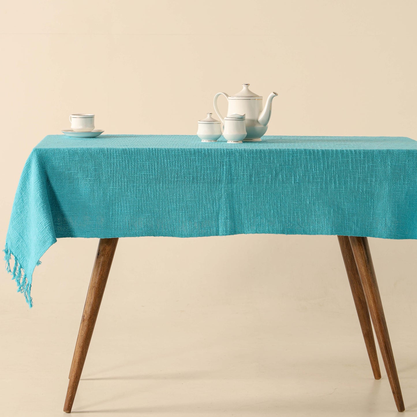 Sky Blue Cotton Tablecloth