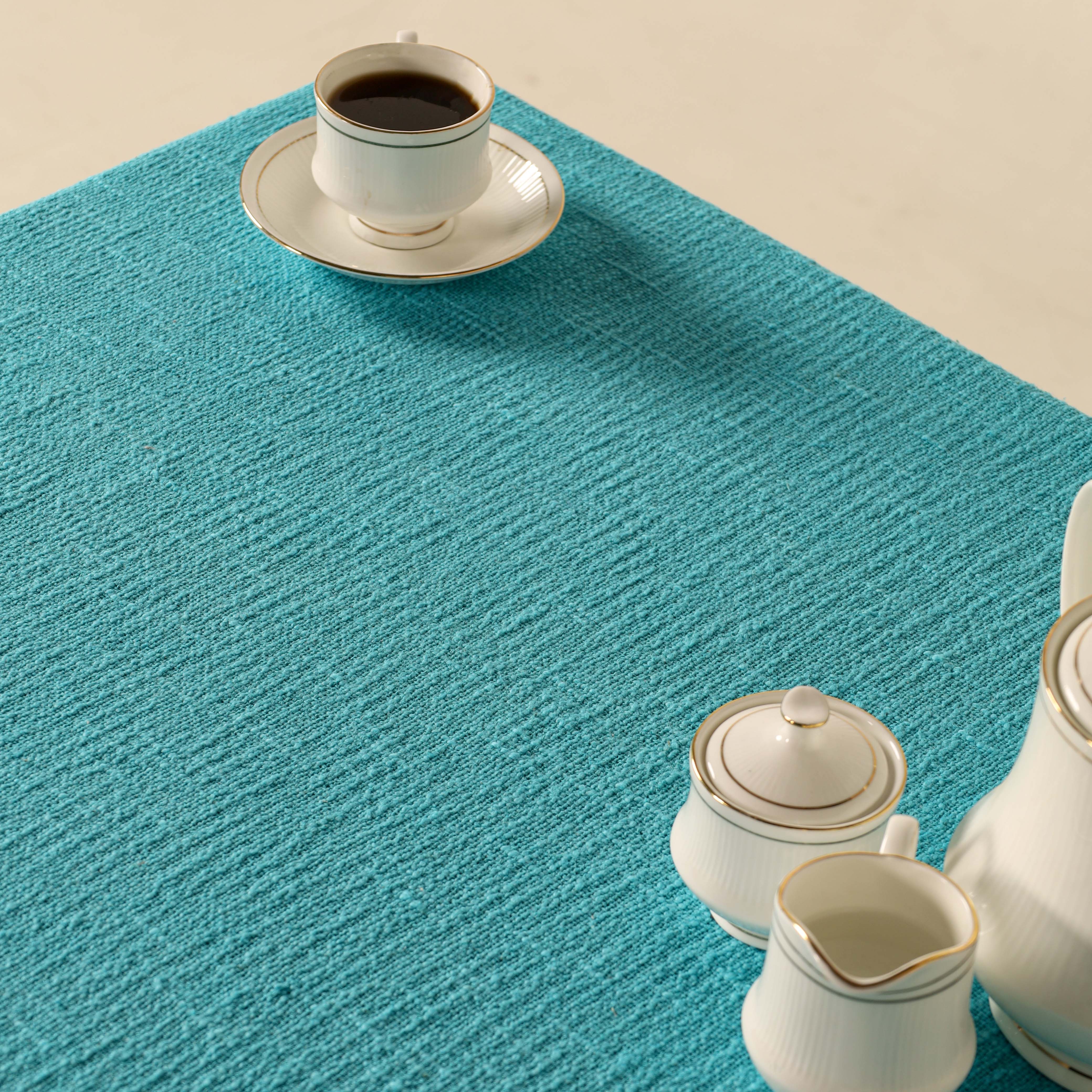 Sky Blue Cotton Tablecloth