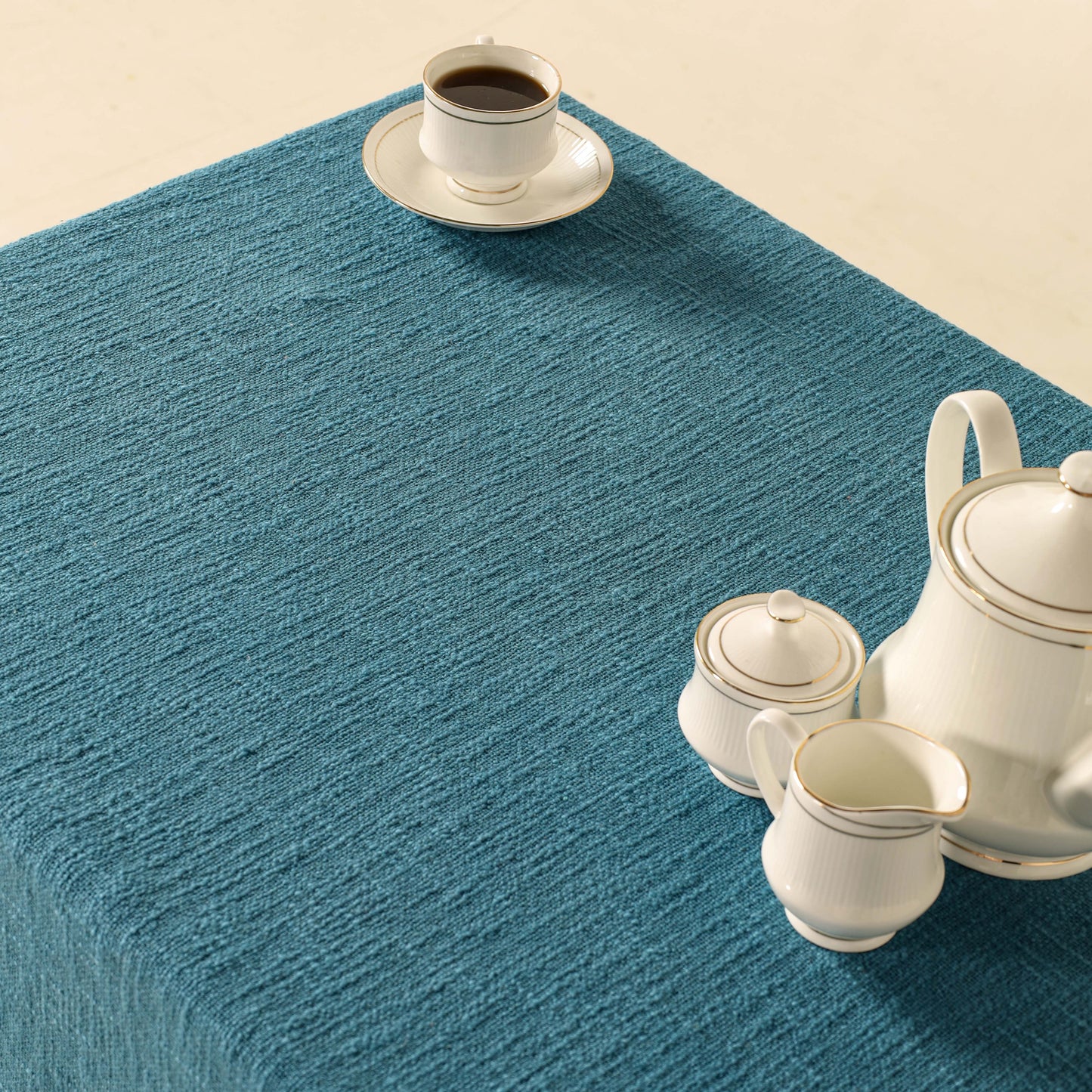 Teal Cotton Tablecloth