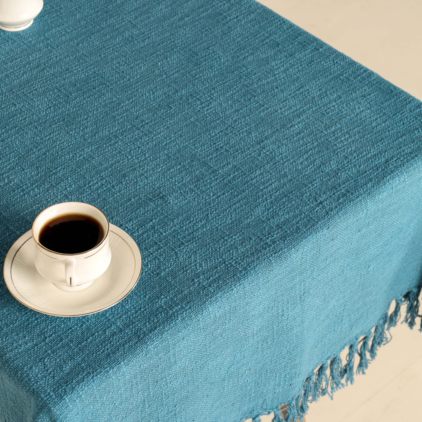 Teal Cotton Tablecloth