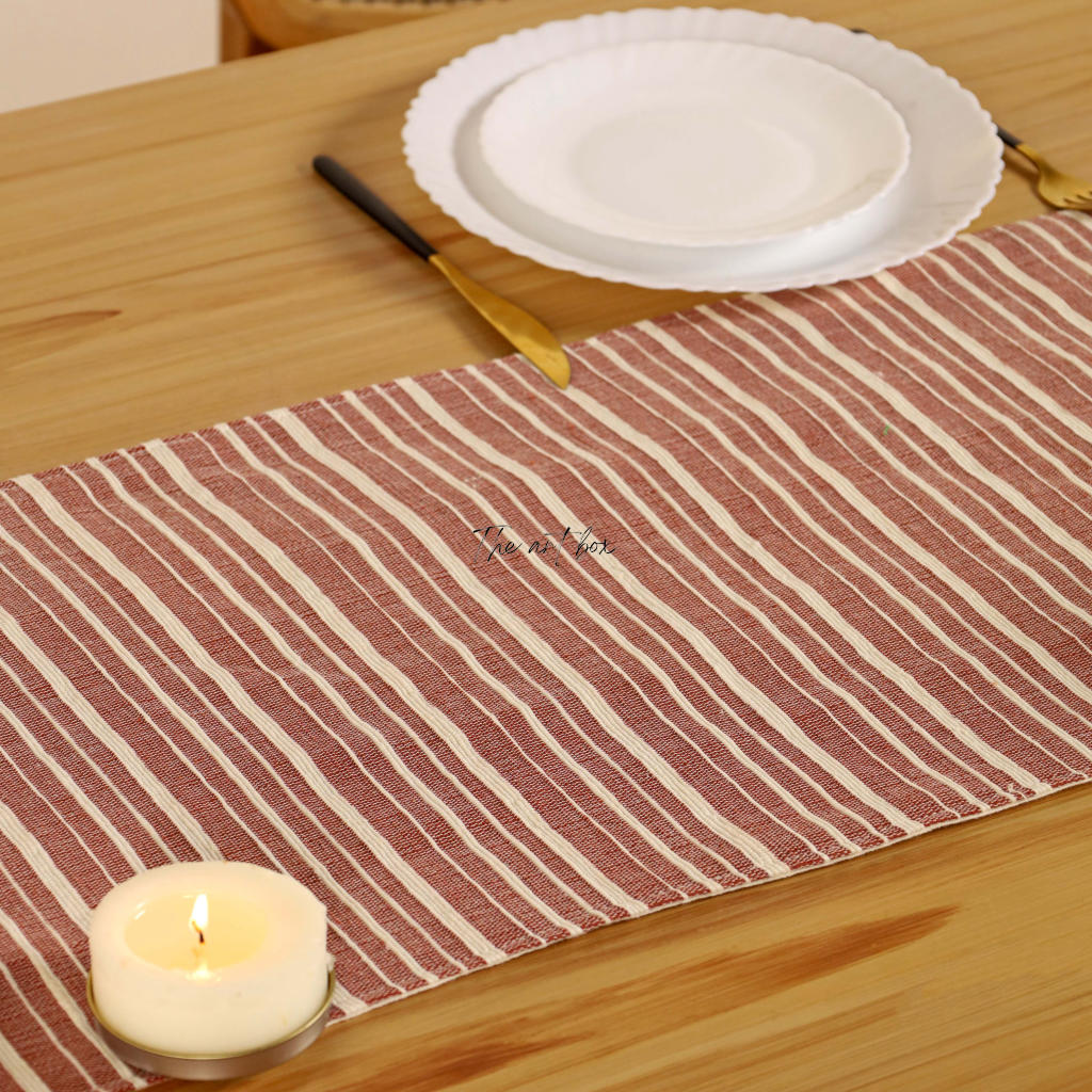 Striped Cotton Table Runner