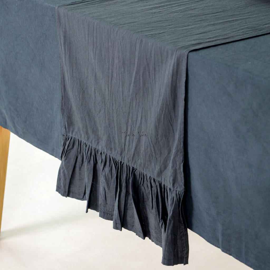 Black Cotton Table Runner