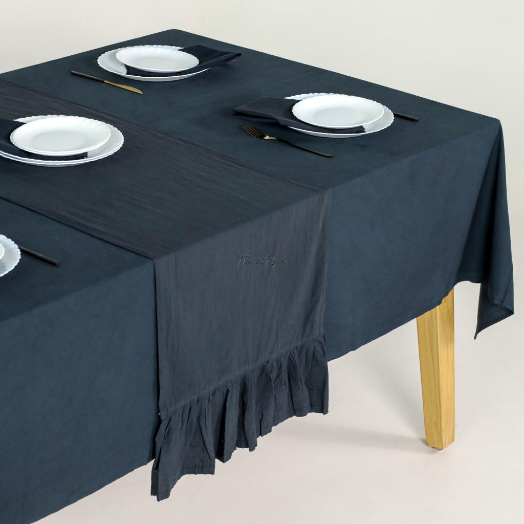 Black Cotton Table Runner