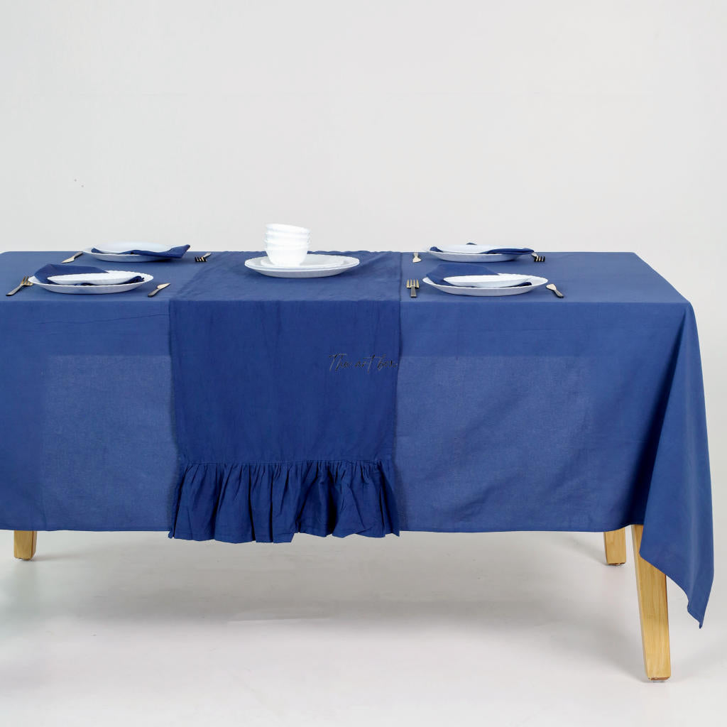 Blue Cotton Table Runner