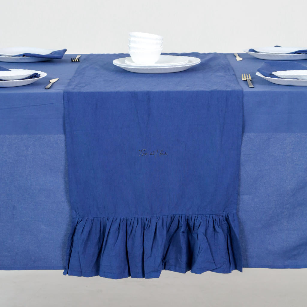 Blue Cotton Table Runner