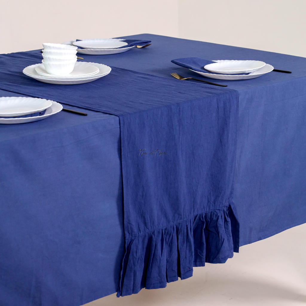 Blue Cotton Table Runner