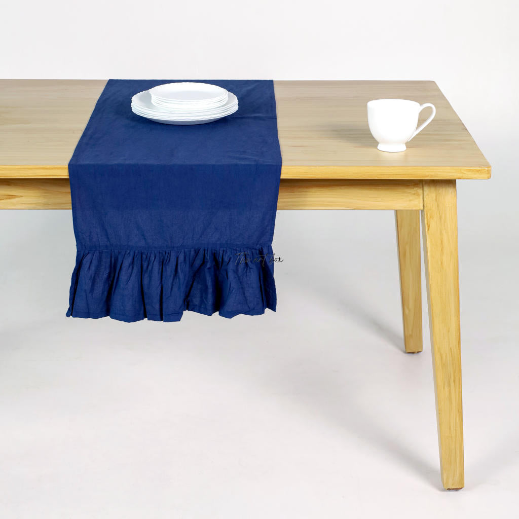 Blue Cotton Table Runner