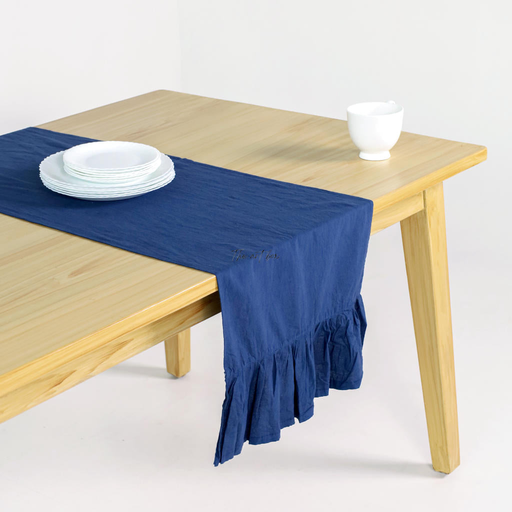 Blue Cotton Table Runner