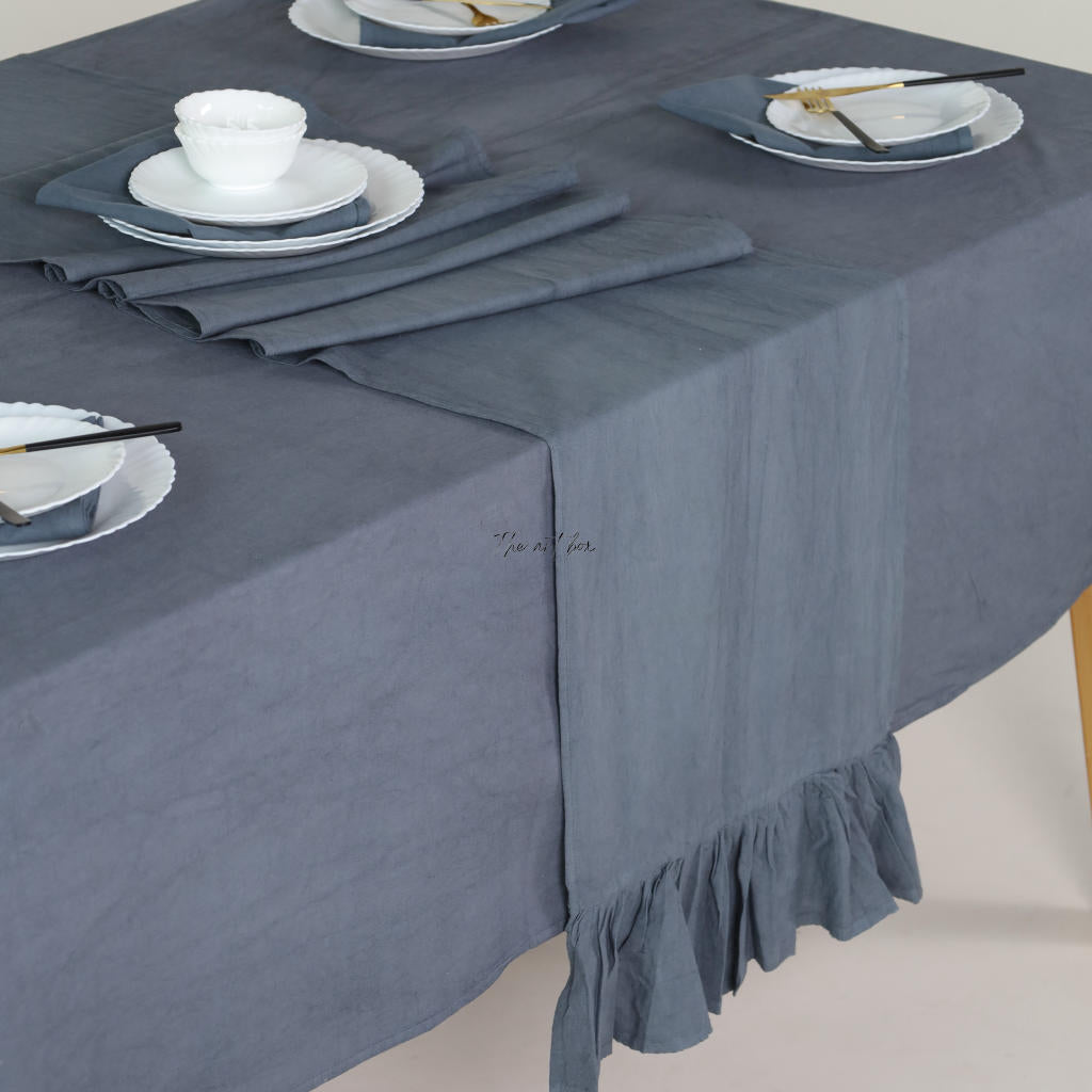 Grey Cotton Table Runner