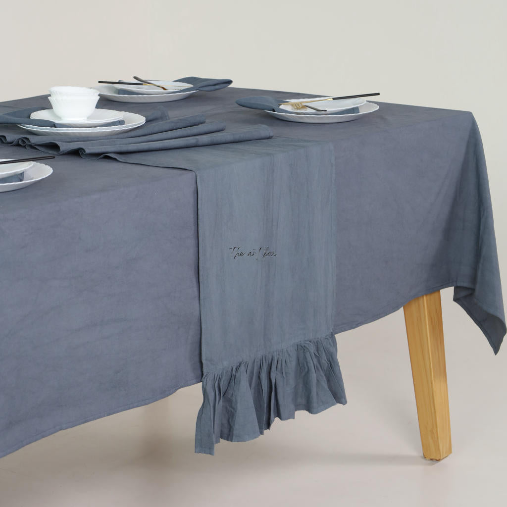 Grey Cotton Table Runner