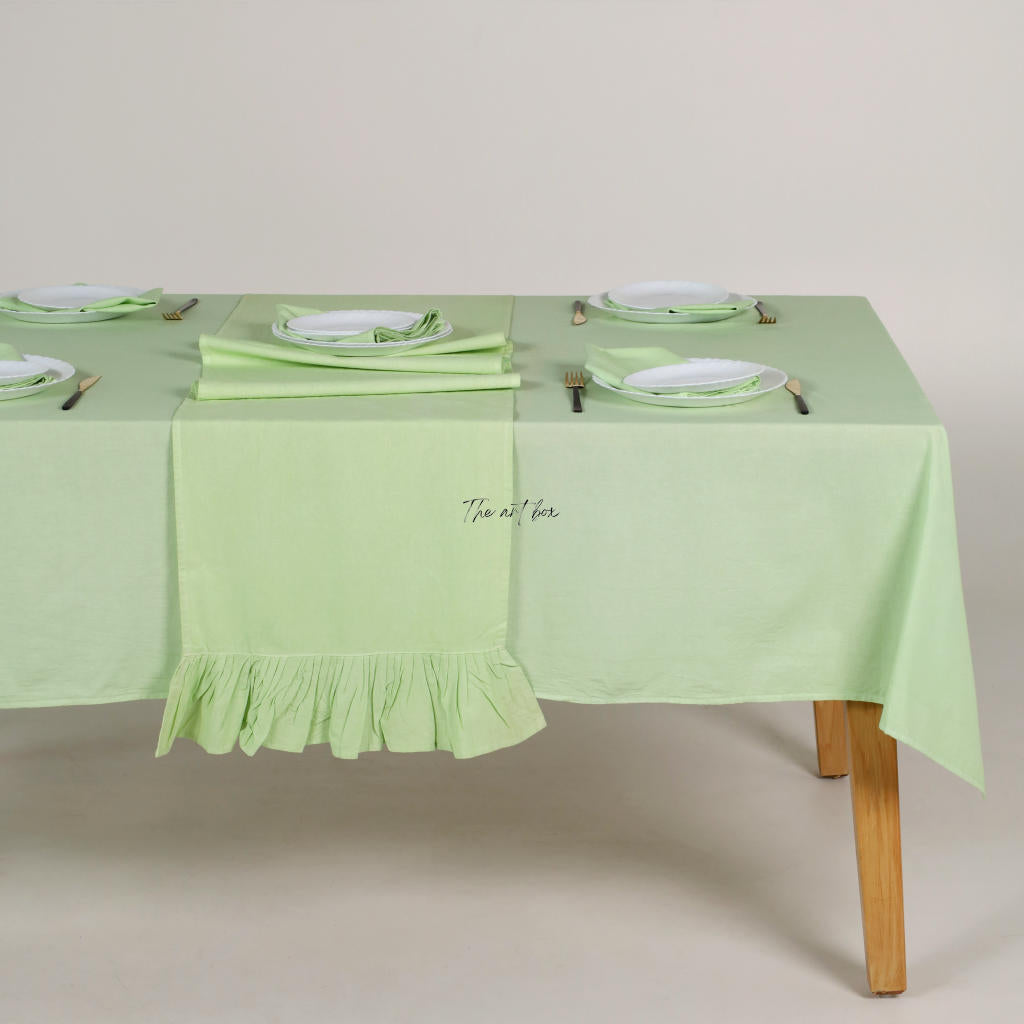 Green Cotton Table Runner