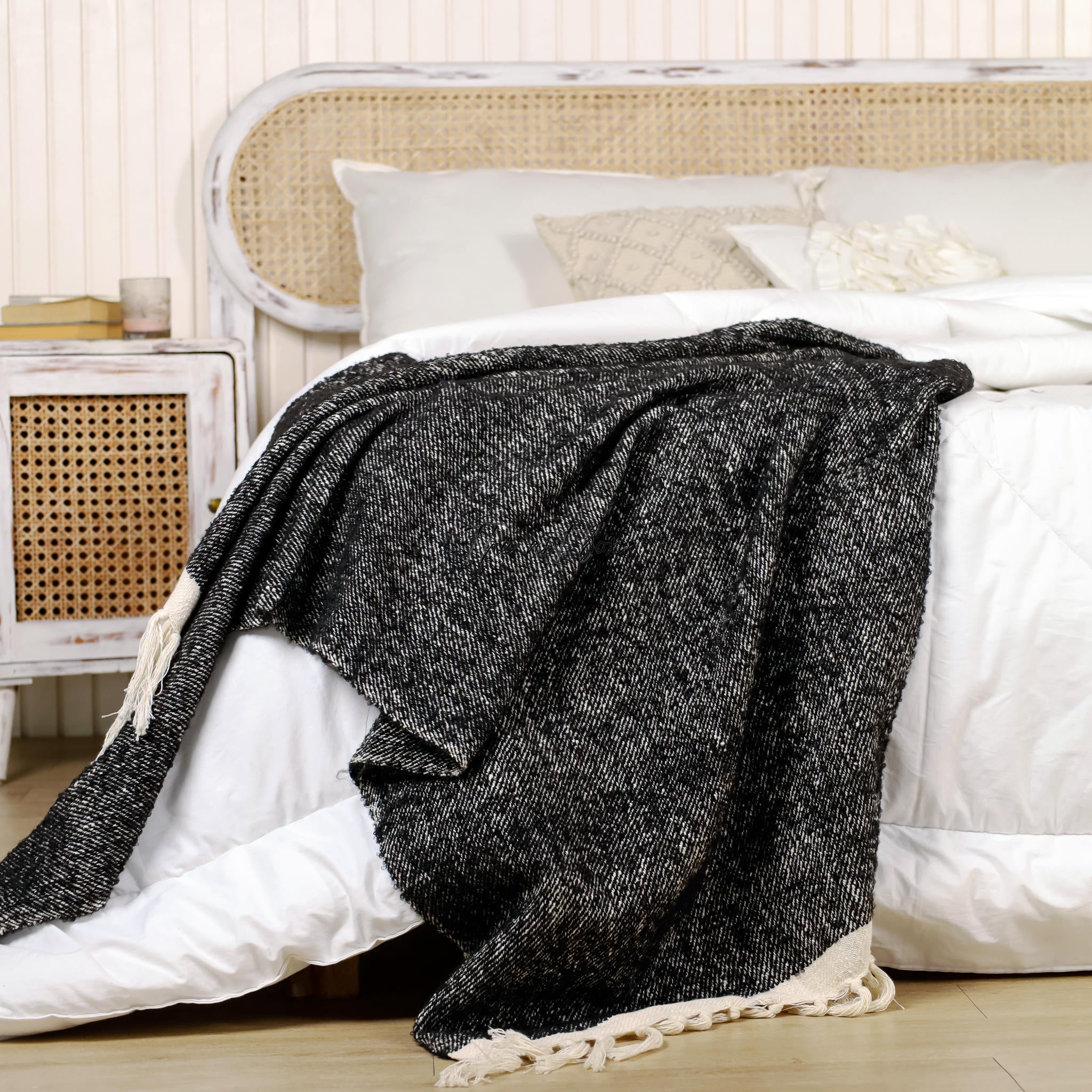 Black Solid Color Throw