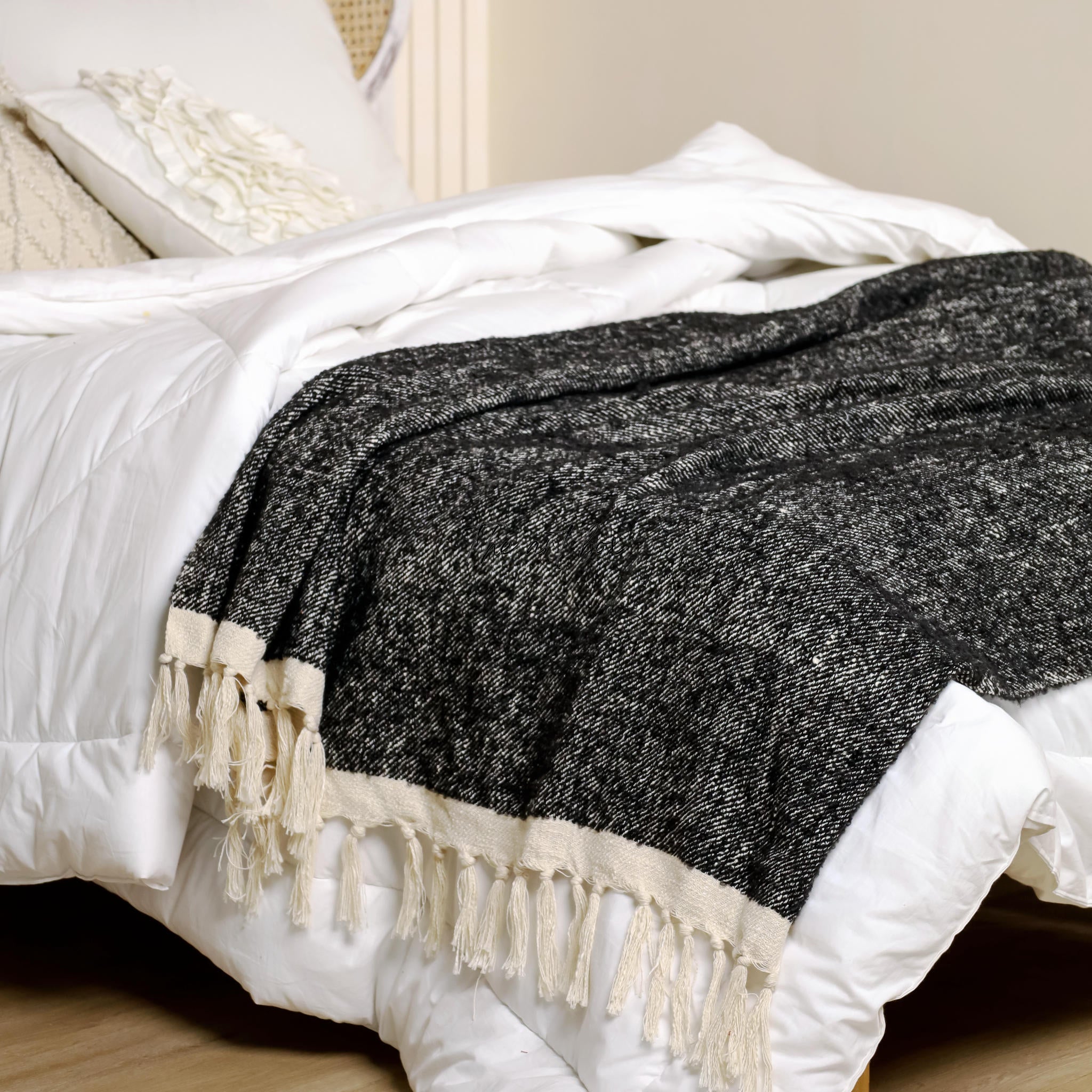 Black Solid Color Throw