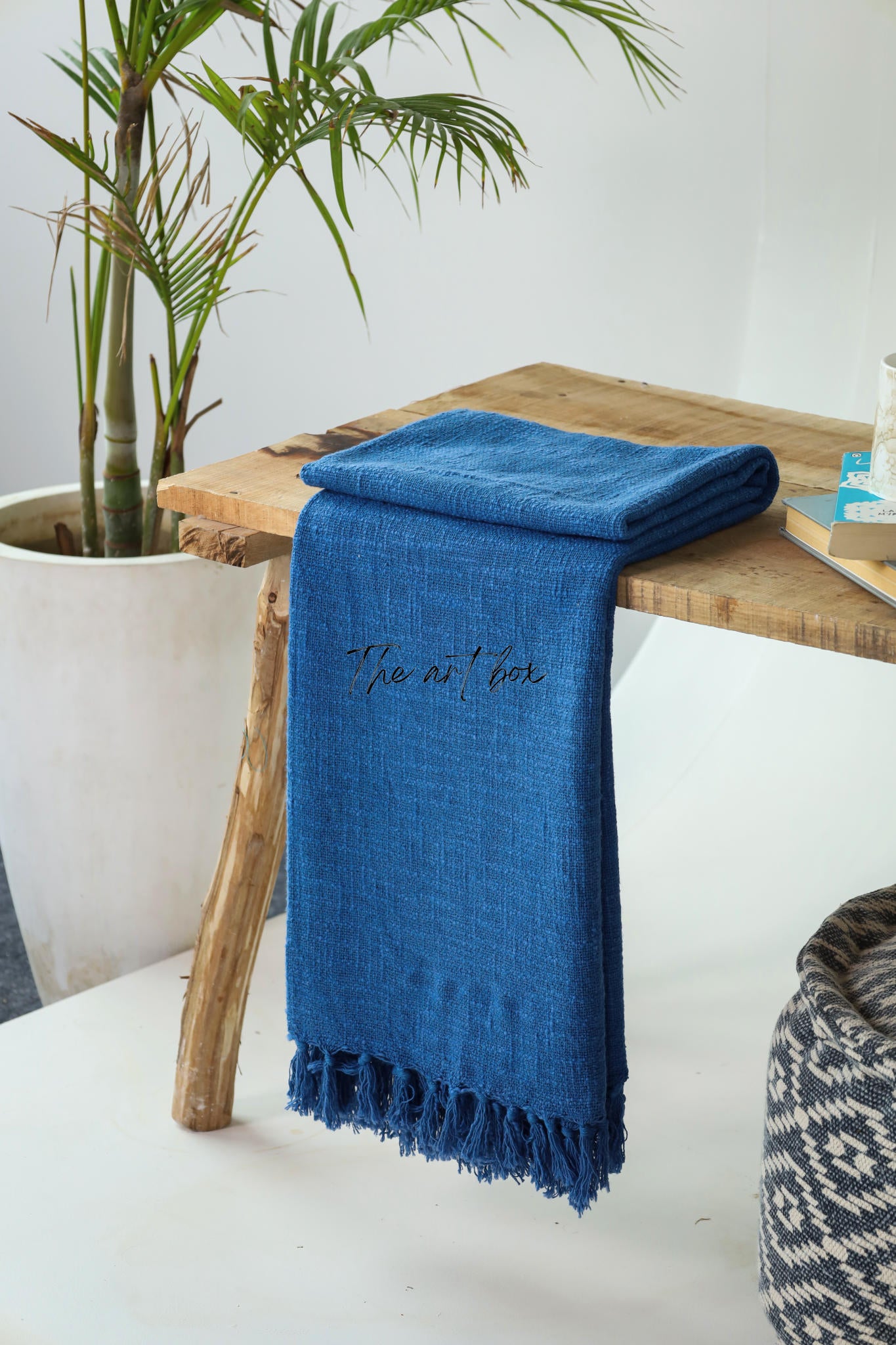 Deep Blue Solid Color Throw