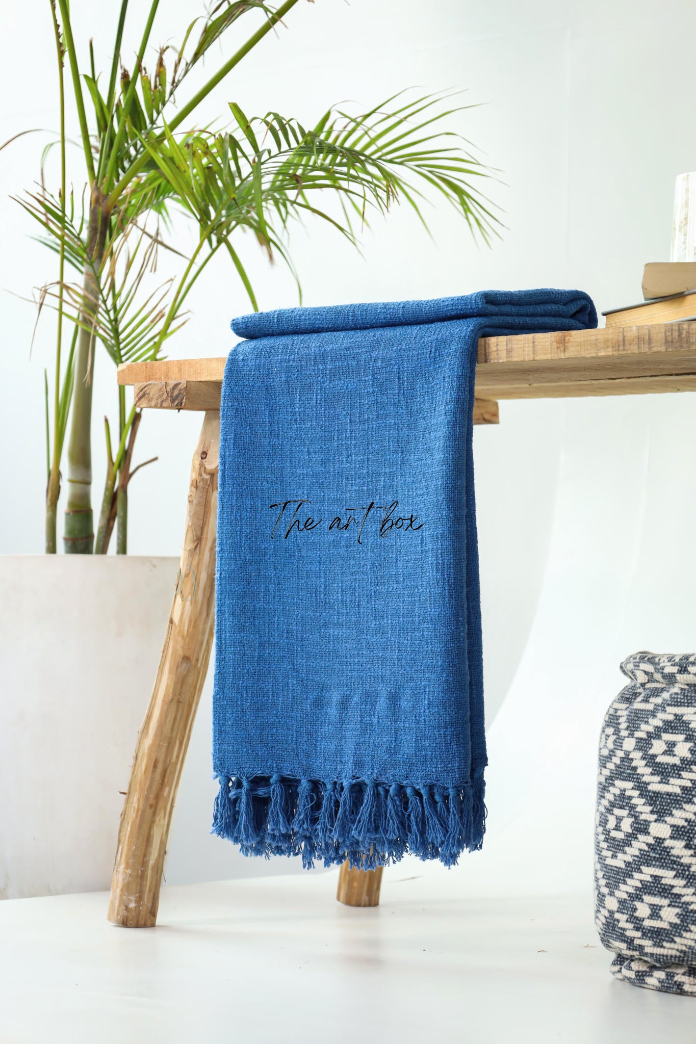 Deep Blue Solid Color Throw