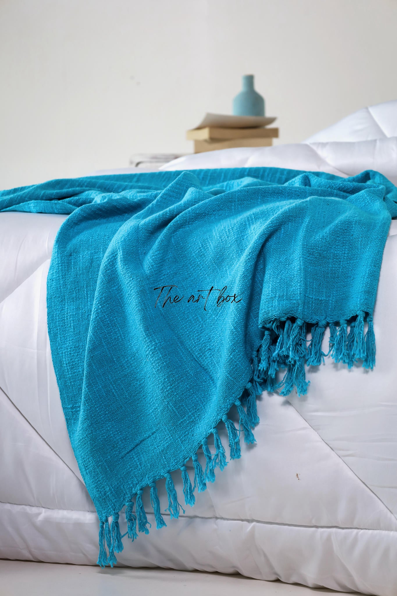 Teal Blue Solid Color Throw