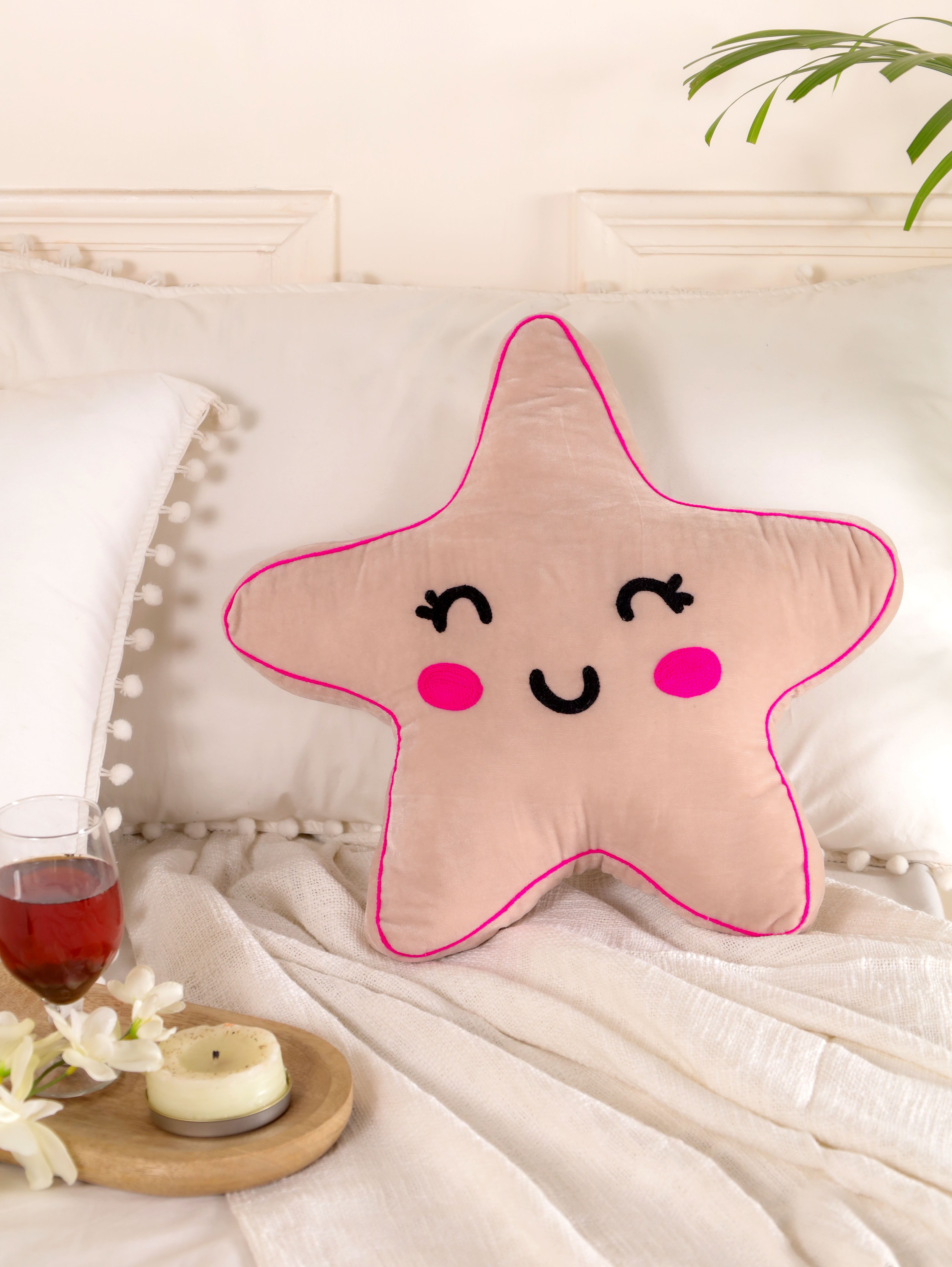 Personalised Star Shaped Velvet Cushion For Room Décor