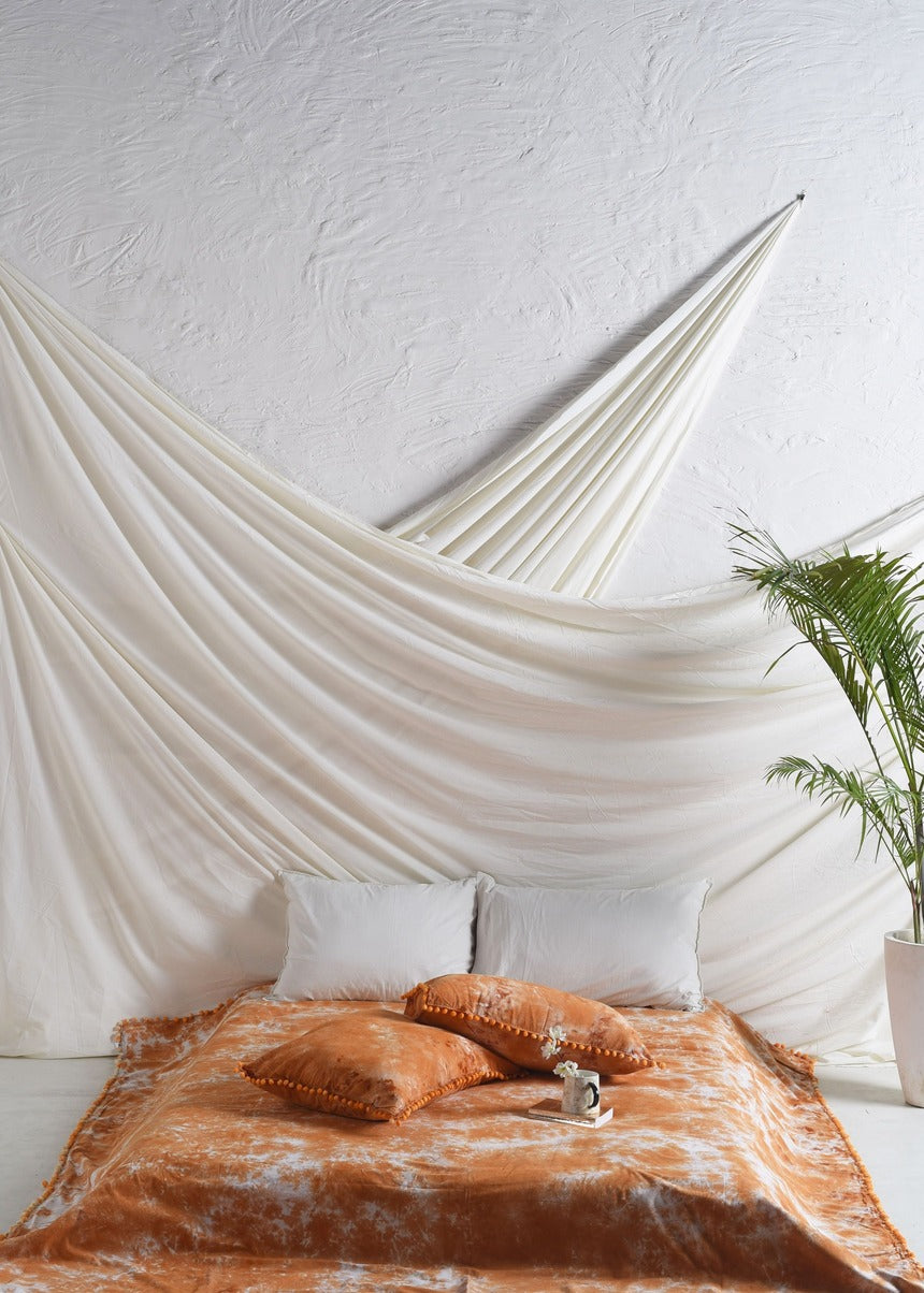 Rust Orange Tie Dye Bedsheets with Pillow Covers