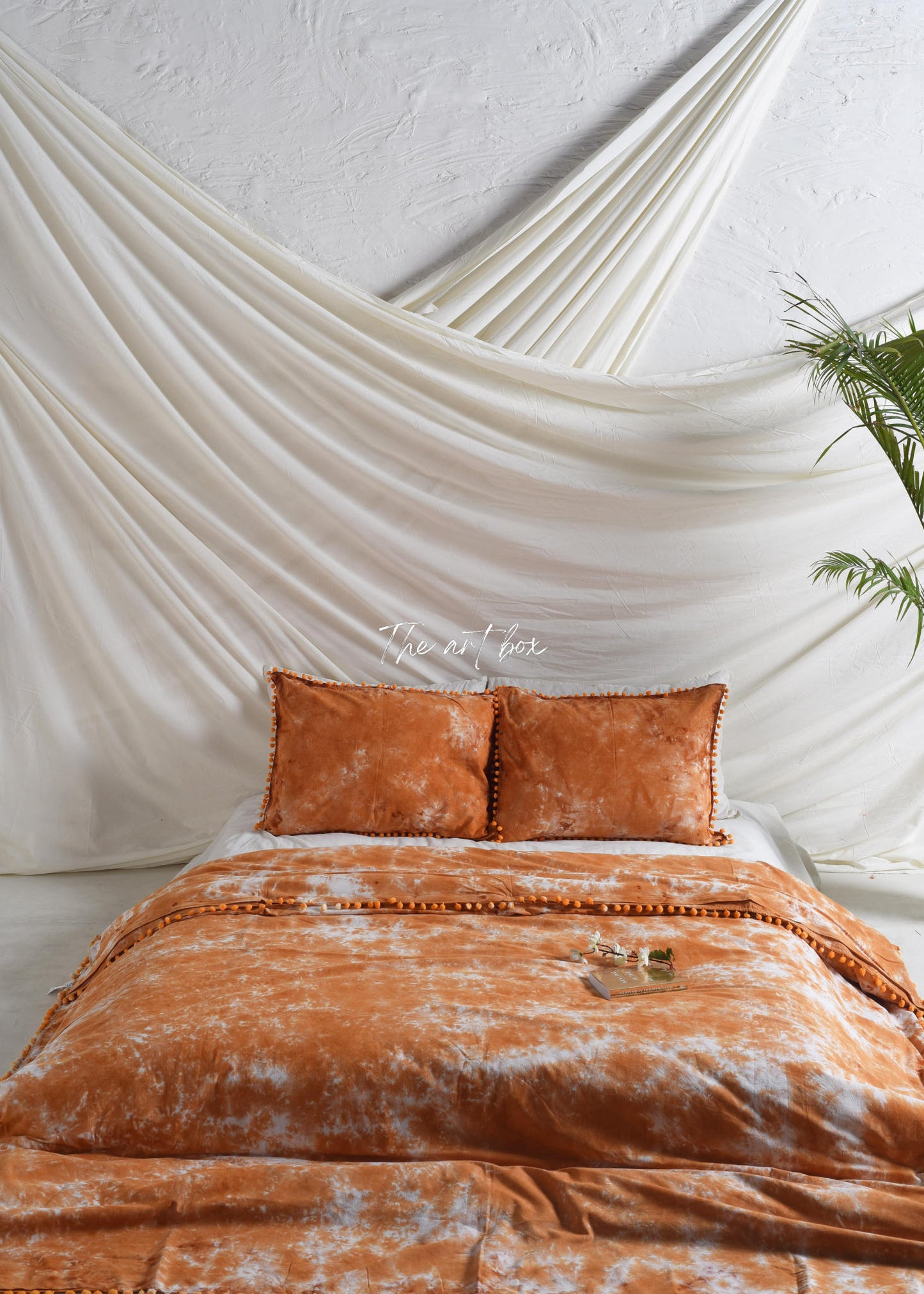 Rust Tie-Dye Duvet Cover with Pillow cases Set