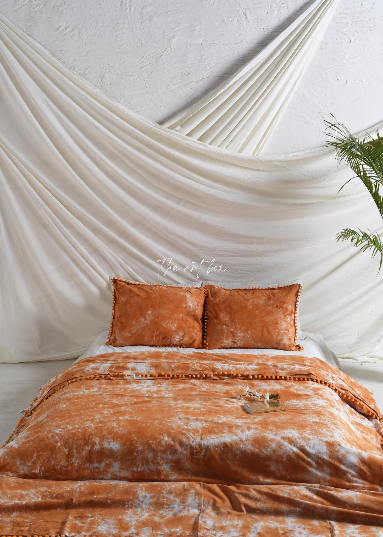 Rust Tie-Dye Duvet Cover with Pillow cases Set