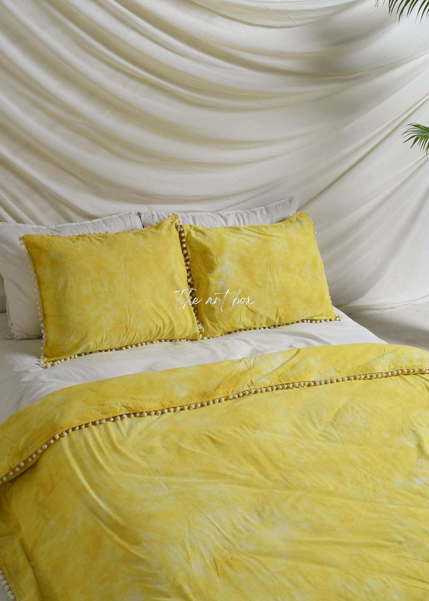 Yellow Tie-Dye Duvet Cover with Pillow cases Set