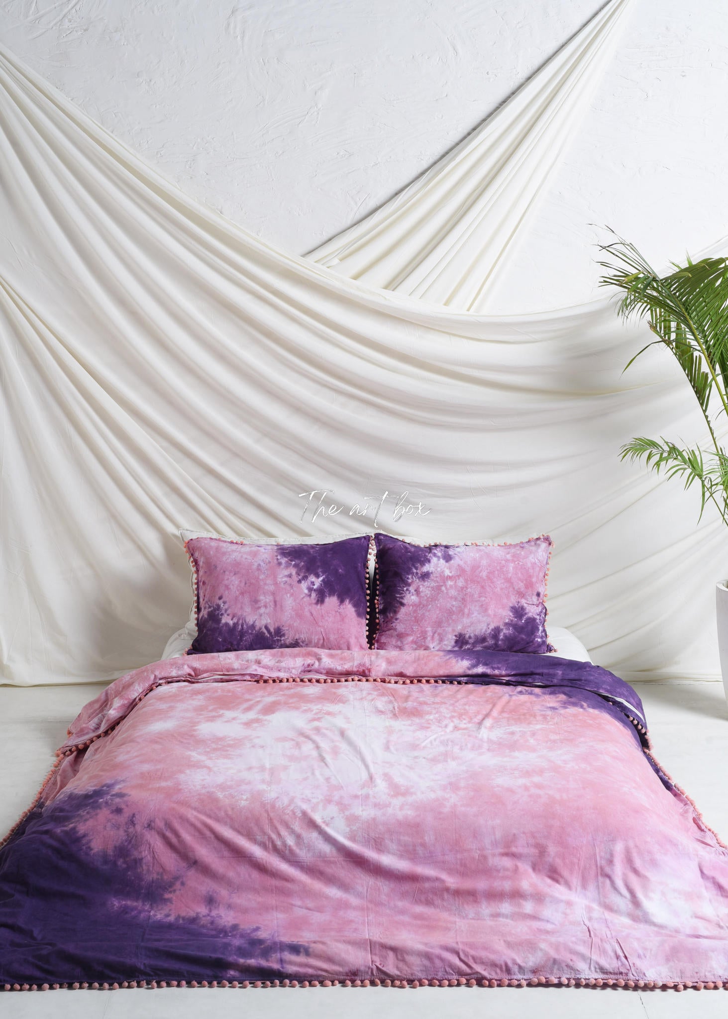 Purple Tie-Dye Duvet Cover with Pillow cases Set