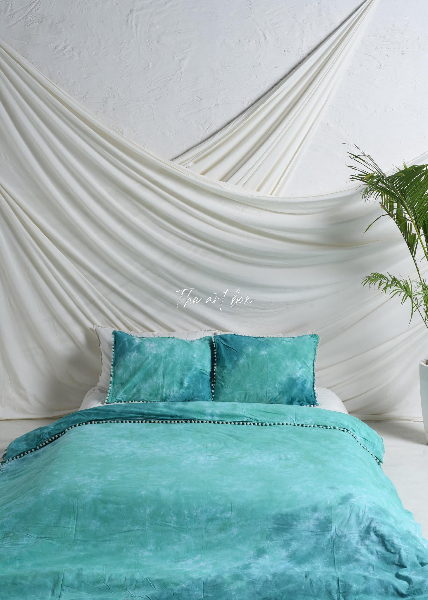 Solid Tie-Dye Duvet Cover with Pillow cases Set