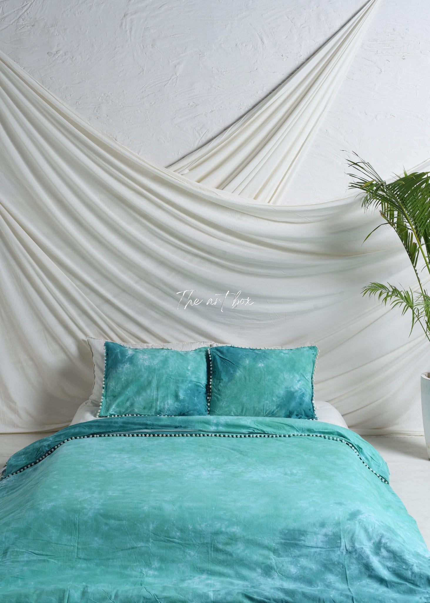 Solid Tie-Dye Duvet Cover with Pillow cases Set