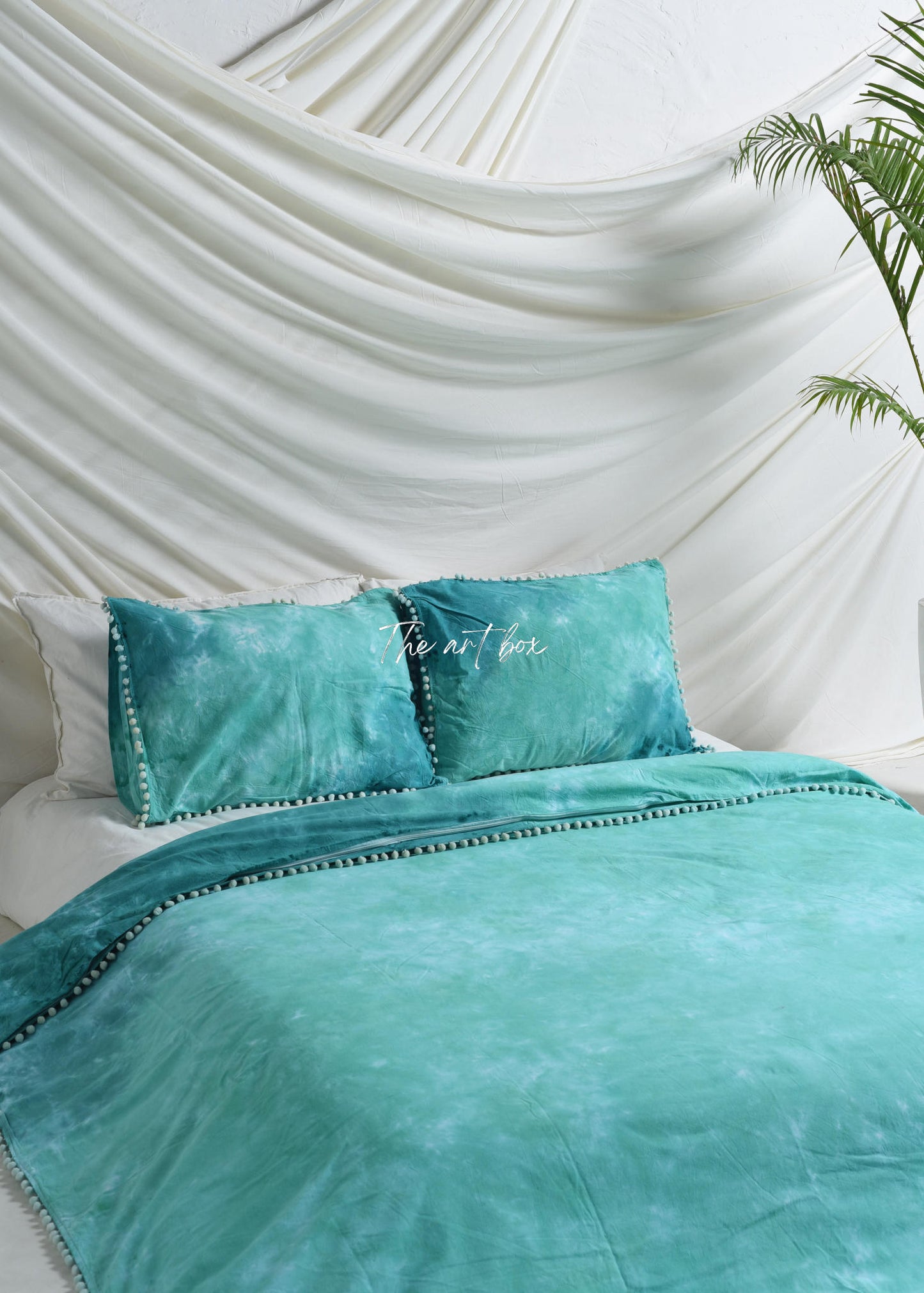 Solid Tie-Dye Duvet Cover with Pillow cases Set