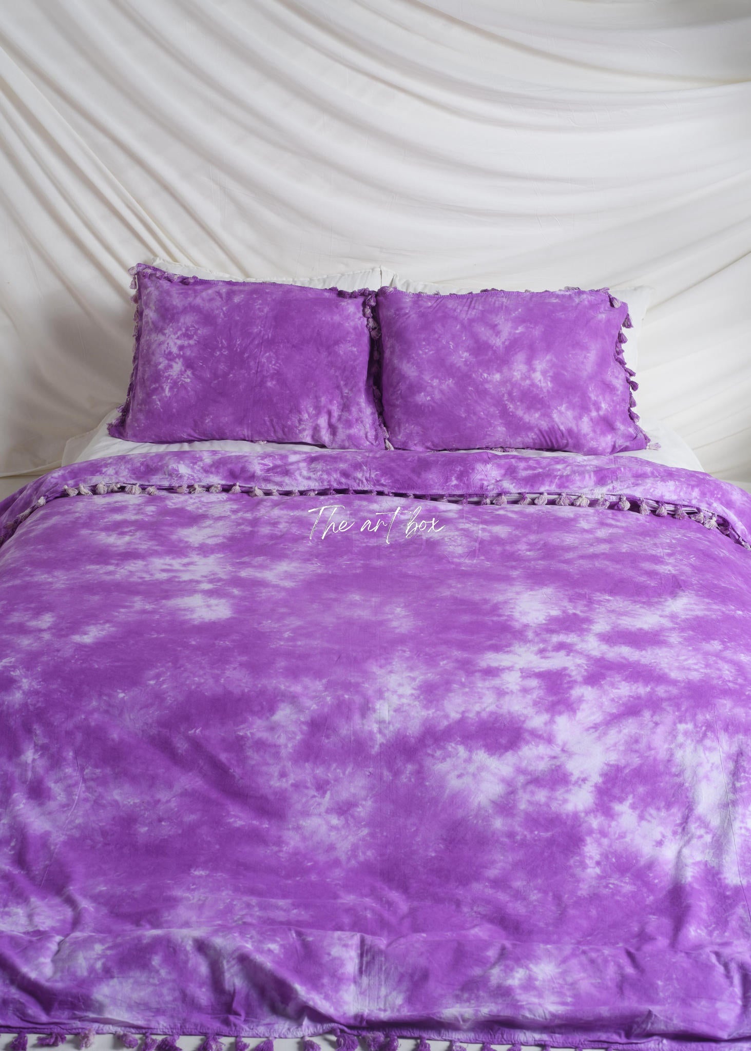 Purple Tie Dye Bedsheets with Pillow Covers