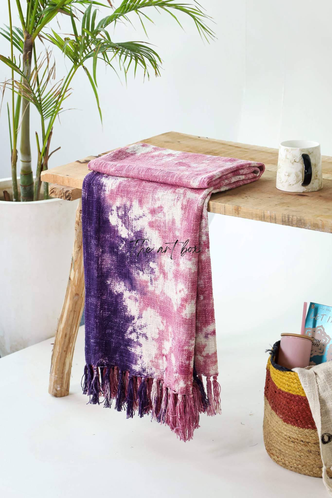 Pink and Purple Tie Dye Throw