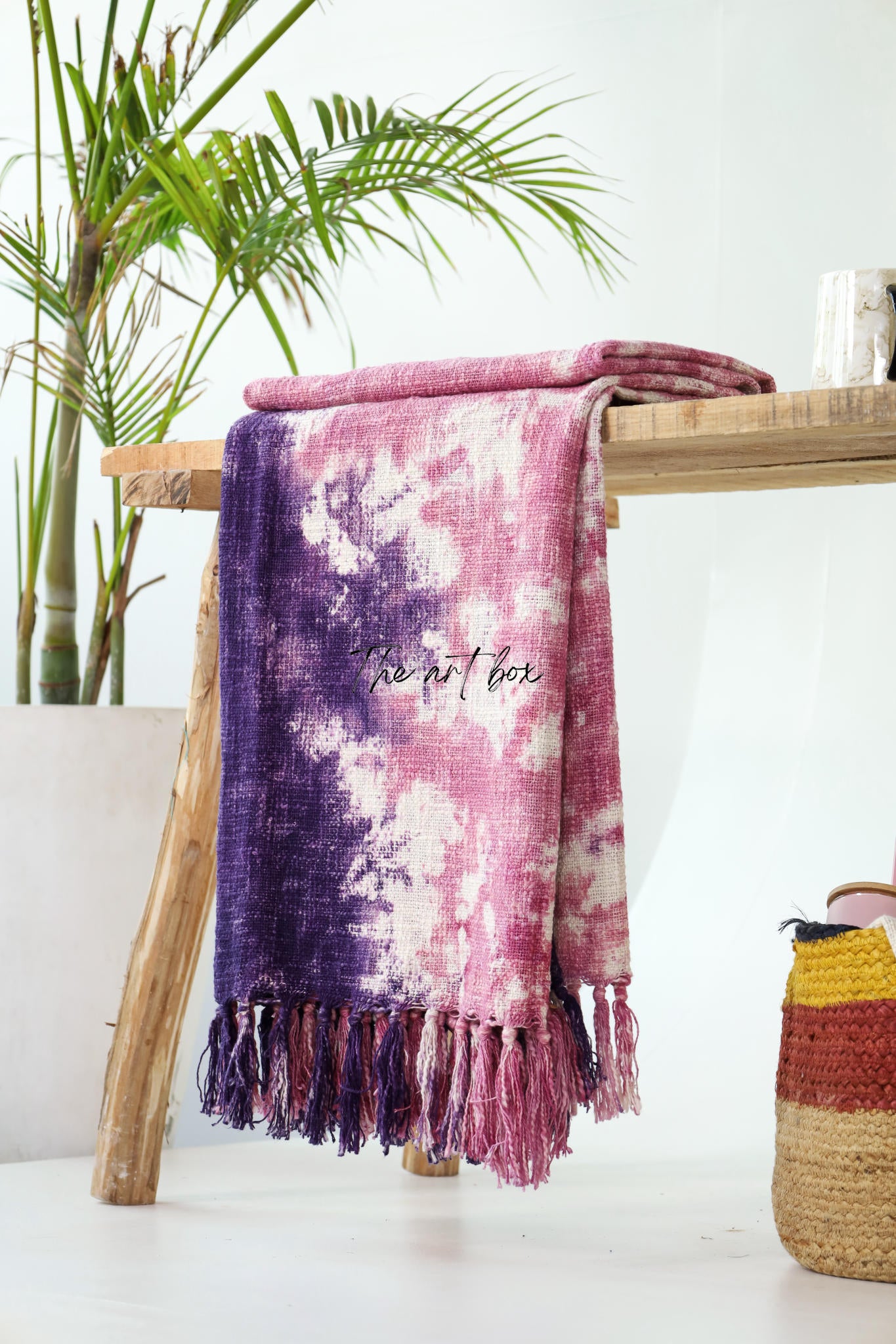 Pink and Purple Tie Dye Throw