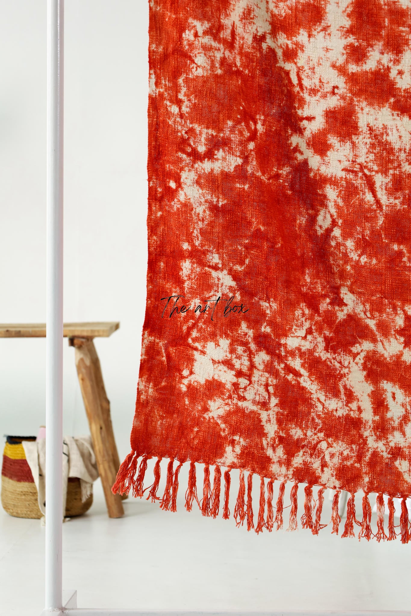 Red and White Tie Dye Throw