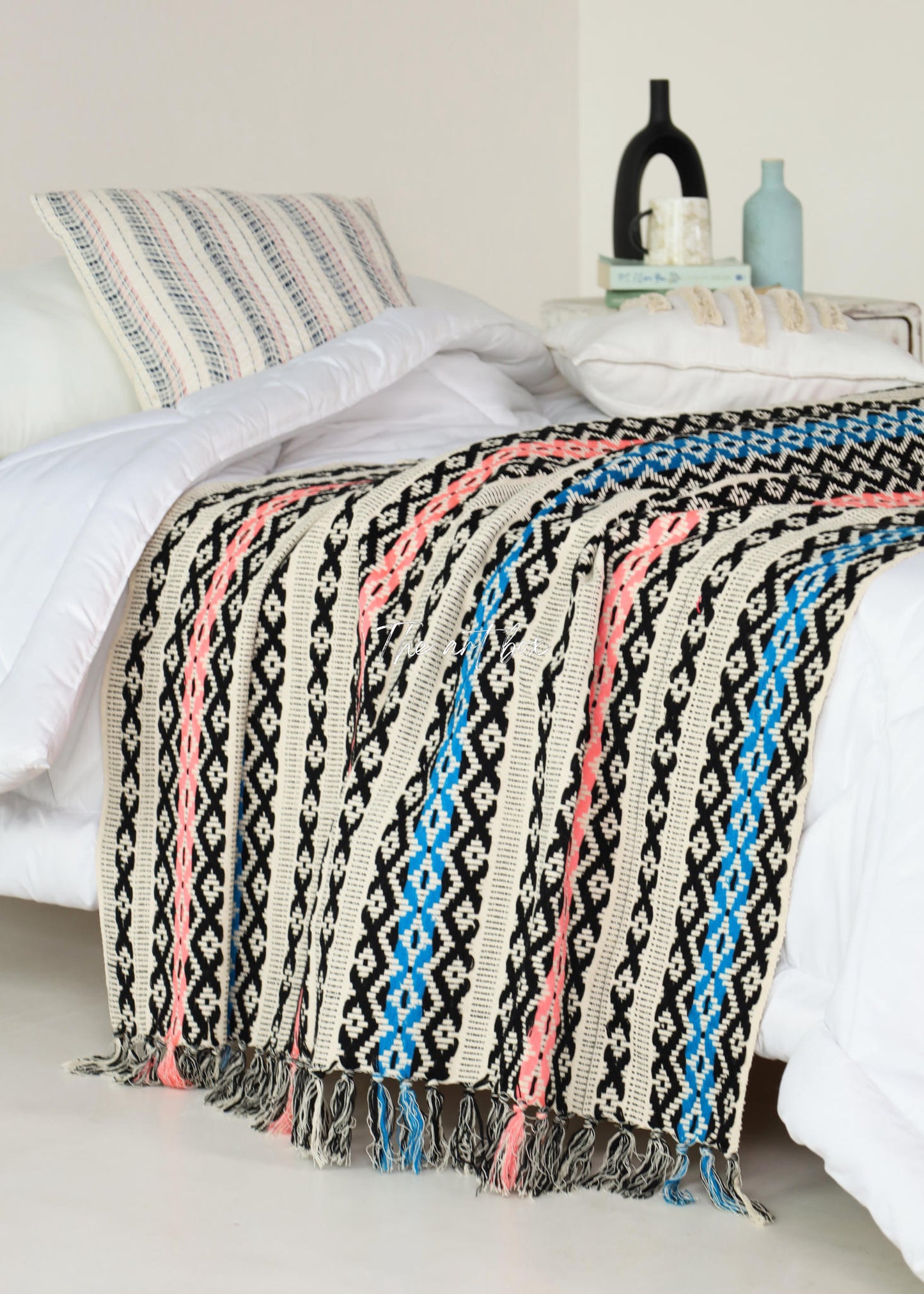 Multicolor Striped Hand Tufted Throw