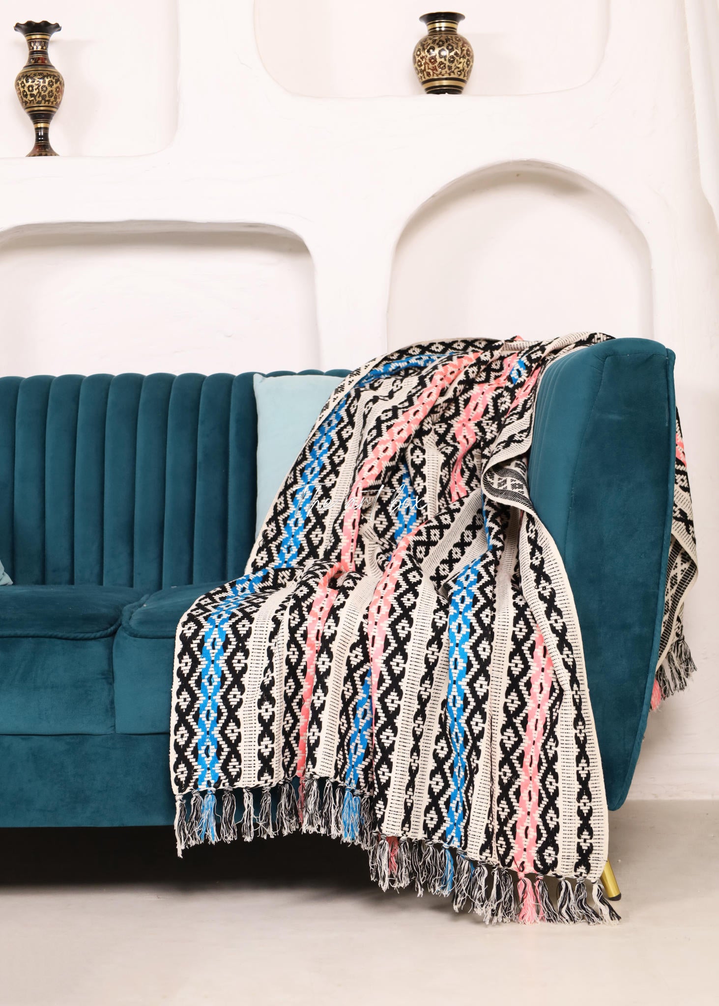 Multicolor Striped Hand Tufted Throw